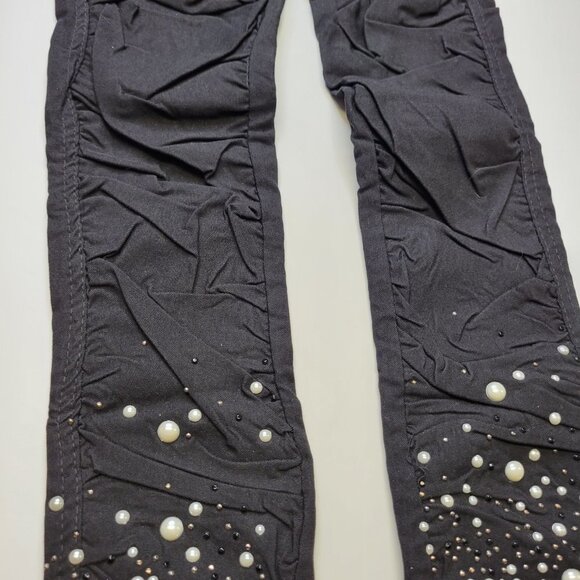 Black  Skin Tight Jeggings with  Sparkling Sequins Size XS Small  Petite - Picture 6 of 14